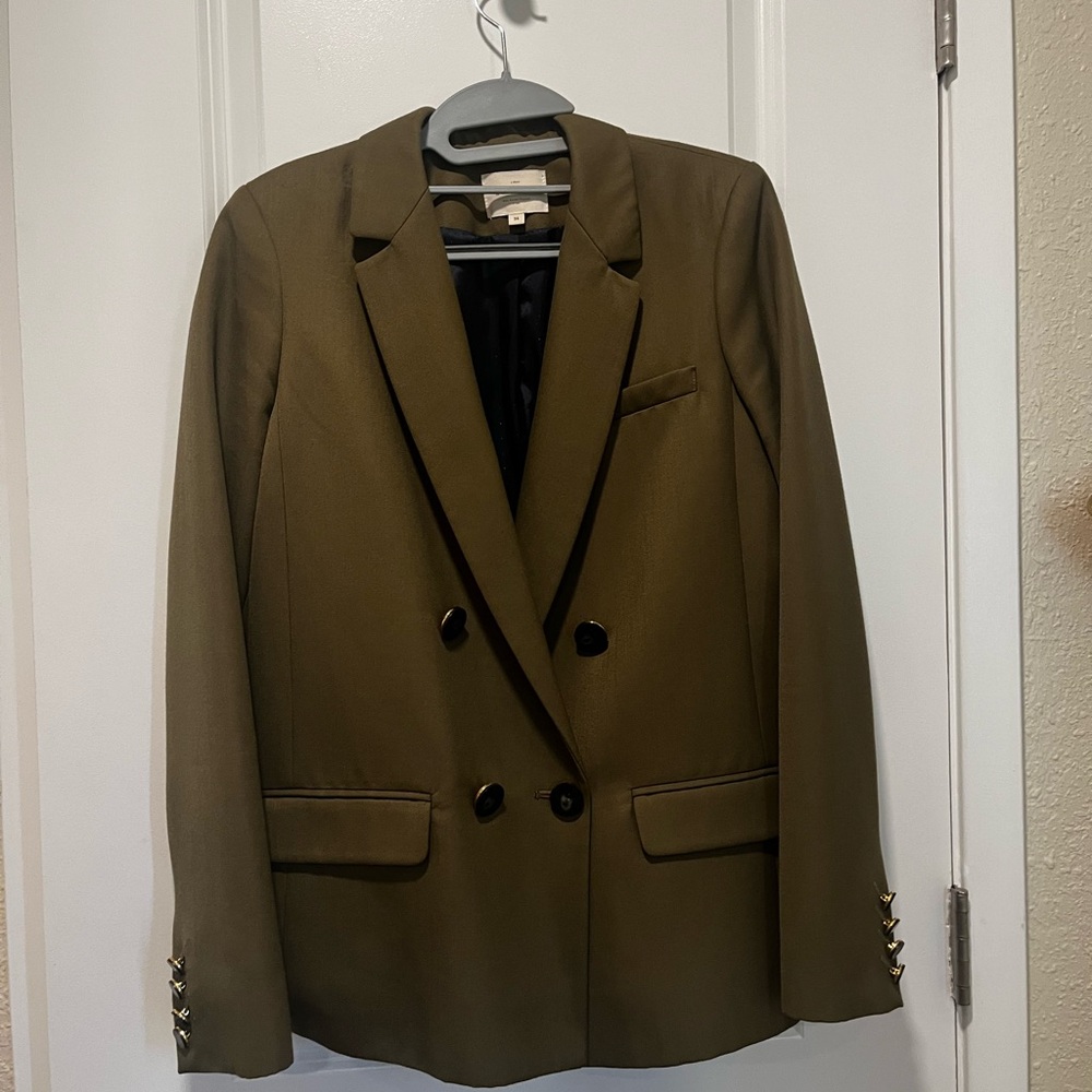 Sezane Christie Blazer in Olive Green - Picture 2 of 6